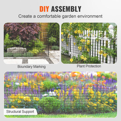 VEVOR Garden Fence, 75×93 cm Animal Barrier Fence, Underground Decorative Garden