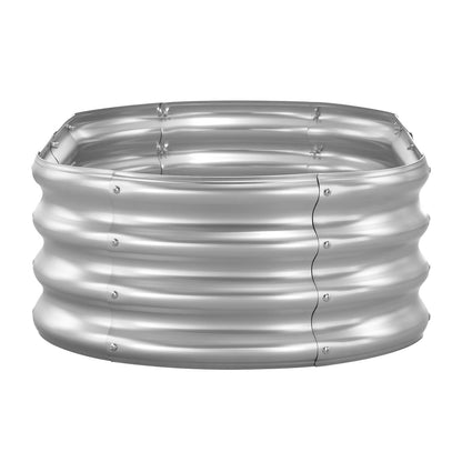 Metal Raised Garden Bed, 1.2 x 0.6 x 0.3 m Oval Outdoor Galvanized Planter Garden Box, Open Bottom Design, Large Planter Raised Bed for Growing Vegetables, Flowers, Succulents, Galvanized Color