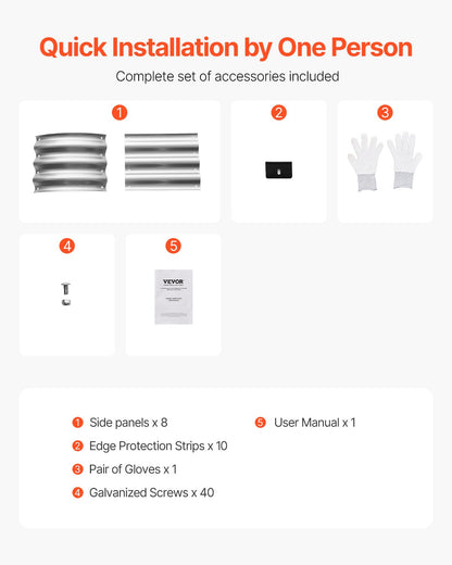 VEVOR Metal Raised Garden Bed 4x2x1 ft Outdoor Galvanized Planter Box Silver
