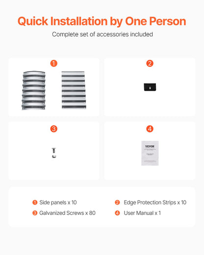 VEVOR Metal Raised Garden Bed 4x2x2 ft Outdoor Galvanized Planter Box Silver