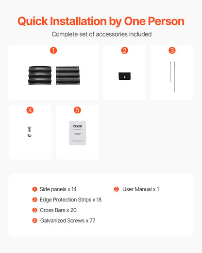 VEVOR Metal Raised Garden Bed 8x2x1 ft Outdoor Galvanized Planter Box Dark Gray