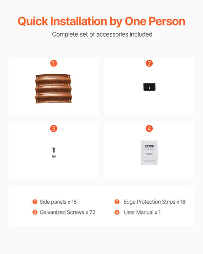 VEVOR Metal Raised Garden Bed 2x1 ft 3 Pcs Outdoor Galvanized Planter Wood Grain