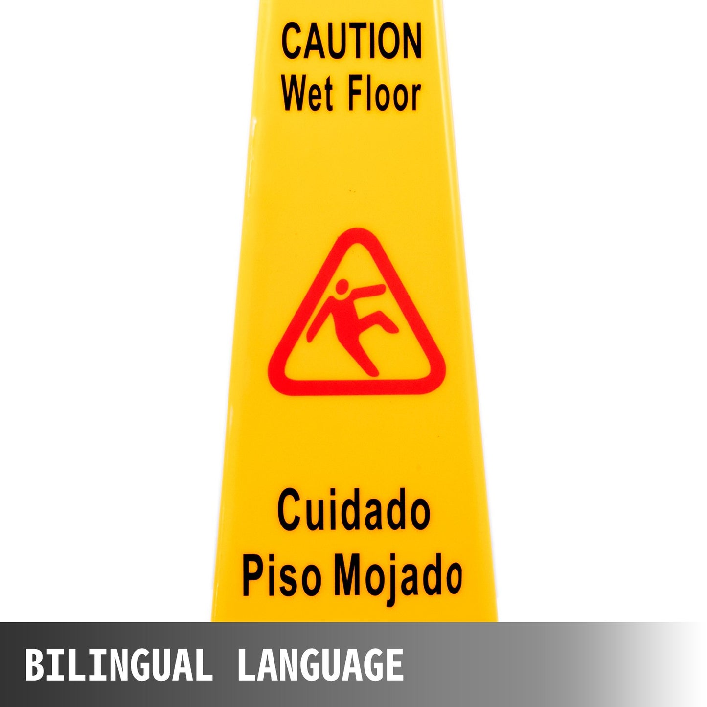 VEVOR 10 Pack Floor Safety Cone, 67 cm Yellow Caution Wet Floor Sign, 4 Sided Floor