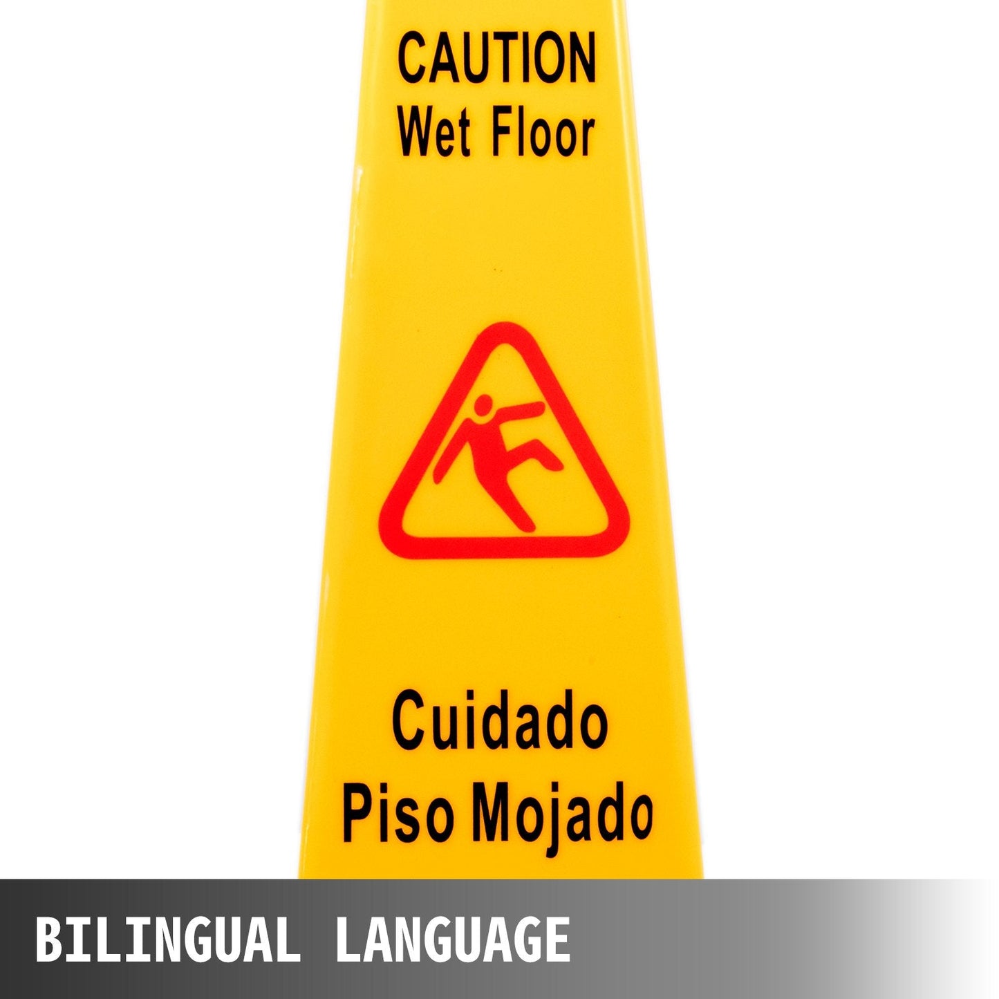 10 Pack Yellow Wet Floor Safety Cones, 67 cm, Bilingual, Indoor/Outdoor Use
