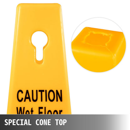 6-Pack Yellow Wet Floor Safety Cones, Bilingual, 67cm, Indoor/Outdoor Use
