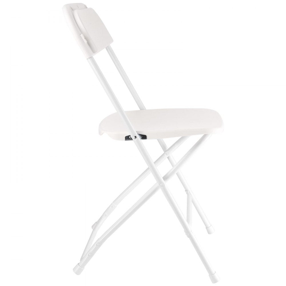 VEVOR 4 Pack Folding Chairs Portable Plastic Chairs with Heavy Duty Metal Frame