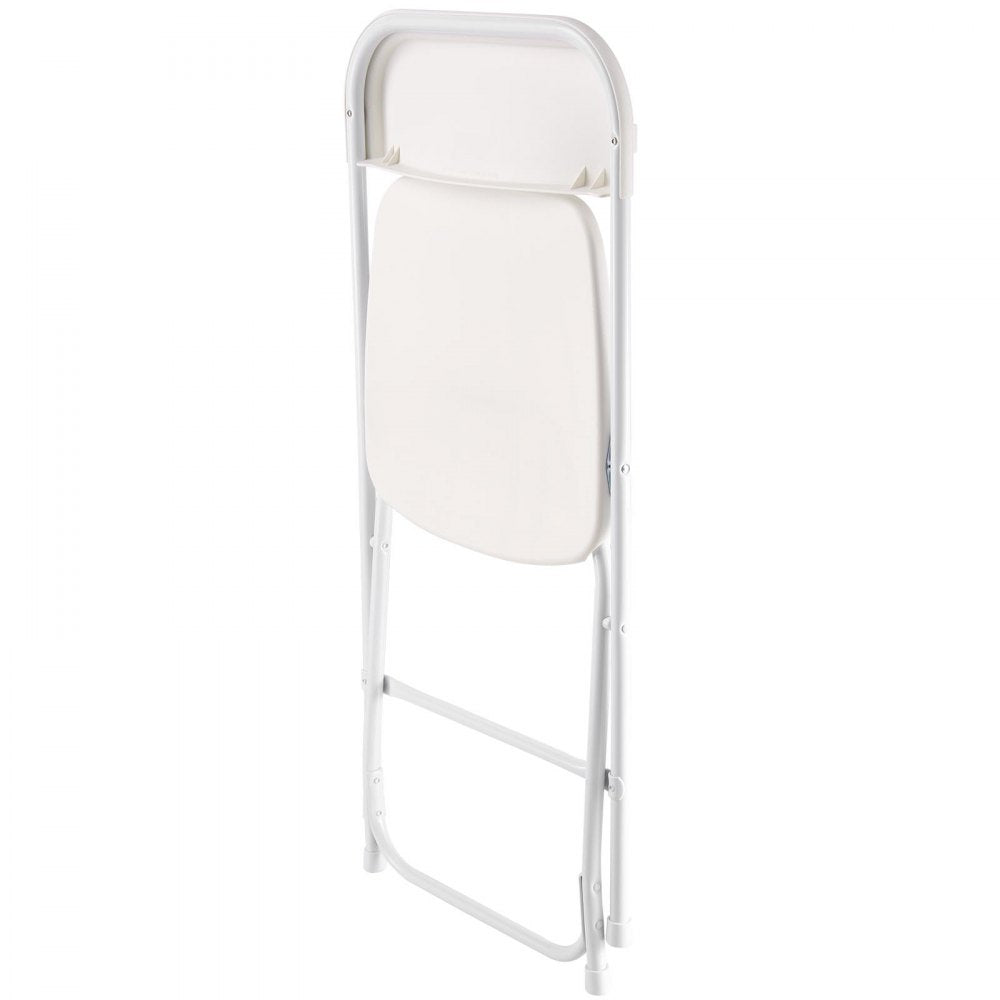 VEVOR 6 Pack Folding Chairs Portable Plastic Chairs with Heavy Duty Metal Frame