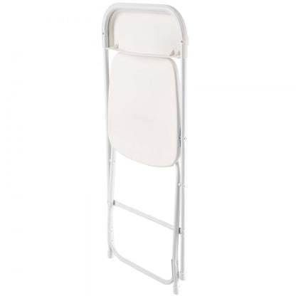 VEVOR 6 Pack Folding Chairs Portable Plastic Chairs with Heavy Duty Metal Frame