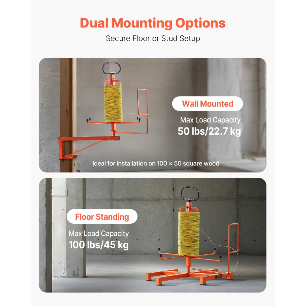 VEVOR Cable Dispenser Floor Stud Mounted Portable Electrical Industrial Retail