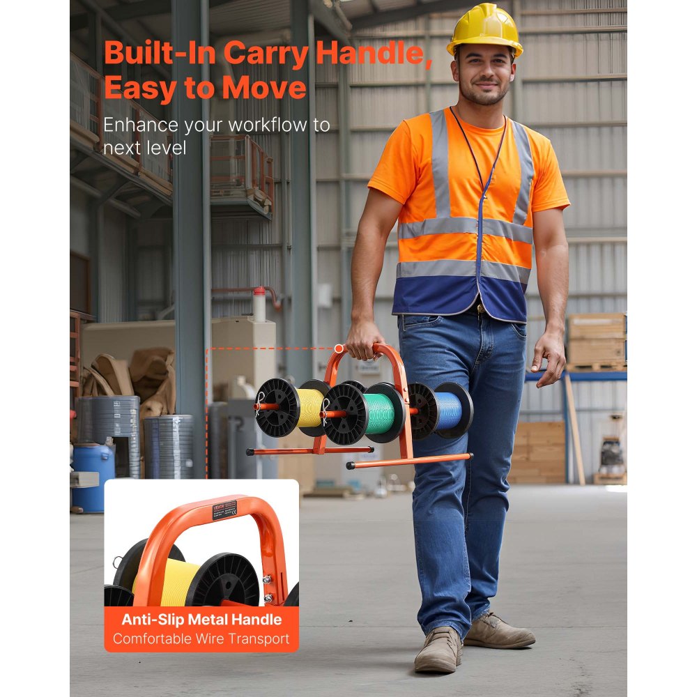 Hand Caddy Wire Dispenser for Up to 8 Spools Electrical Industrial Retail