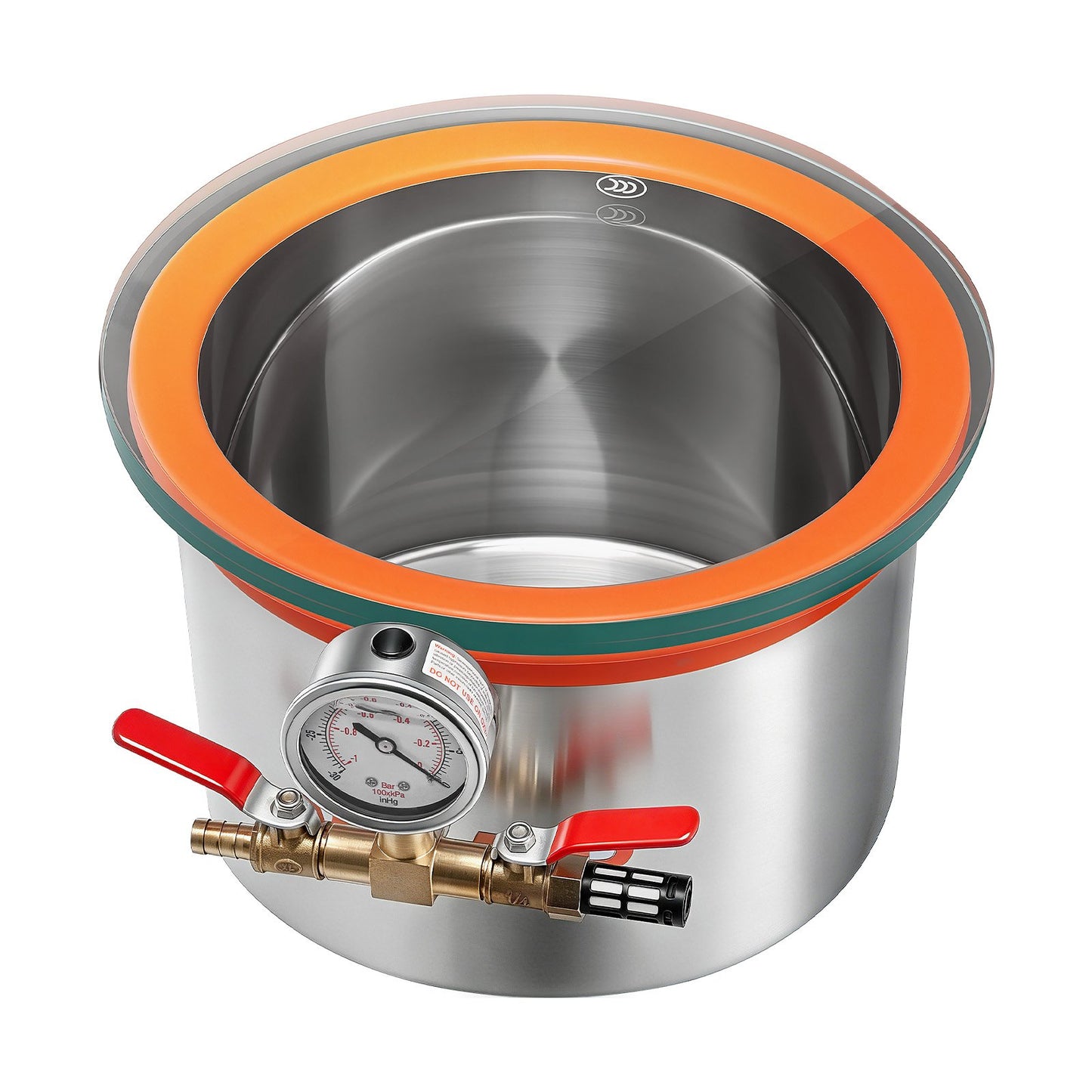 5.7 L Vacuum Chamber, Stainless Steel, Vacuum Degassing Chamber with Tempered Glass Lid, Hose, Air Filter, Ideal for Resin Casting, Stabilizing Wood, Degassing Silicone, Epoxies, Essential Oils