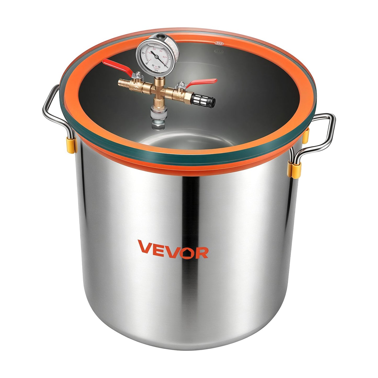 34.1 L Vacuum Chamber, Stainless Steel, Vacuum Degassing Chamber with Tempered Glass Lid, Hose, Air Filter, Ideal for Resin Casting, Stabilizing Wood, Degassing Silicone, Epoxies, Essential Oils