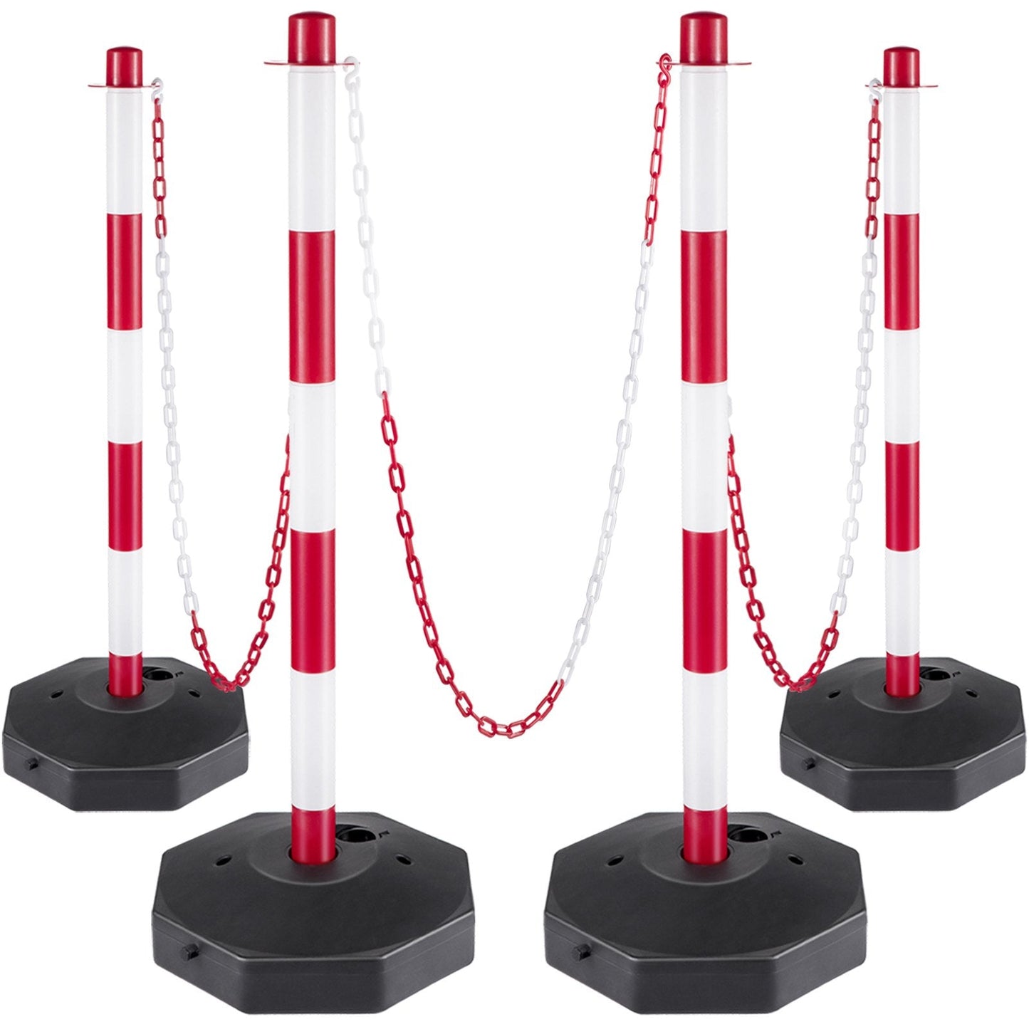 Plastic Stanchion Kit with Chain for Crowd Control, 1.4m Chain, 4-Pack