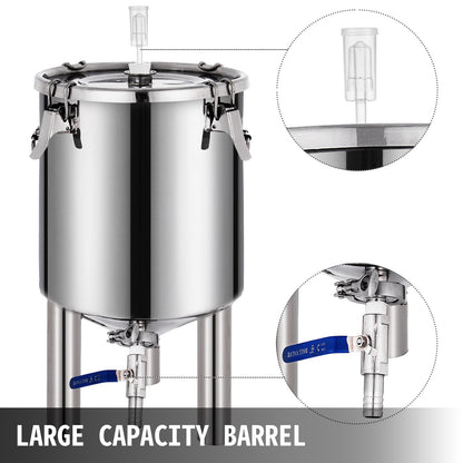 VEVOR 7 Gallon Home Brewing Chronical Fermenter Stainless Steel Brew Bucket Fermenter