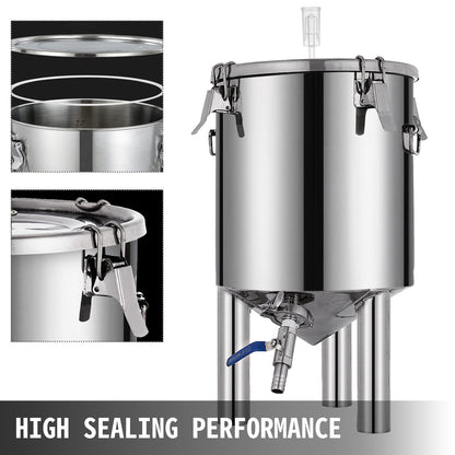 VEVOR 7 Gallon Home Brewing Chronical Fermenter Stainless Steel Brew Bucket Fermenter
