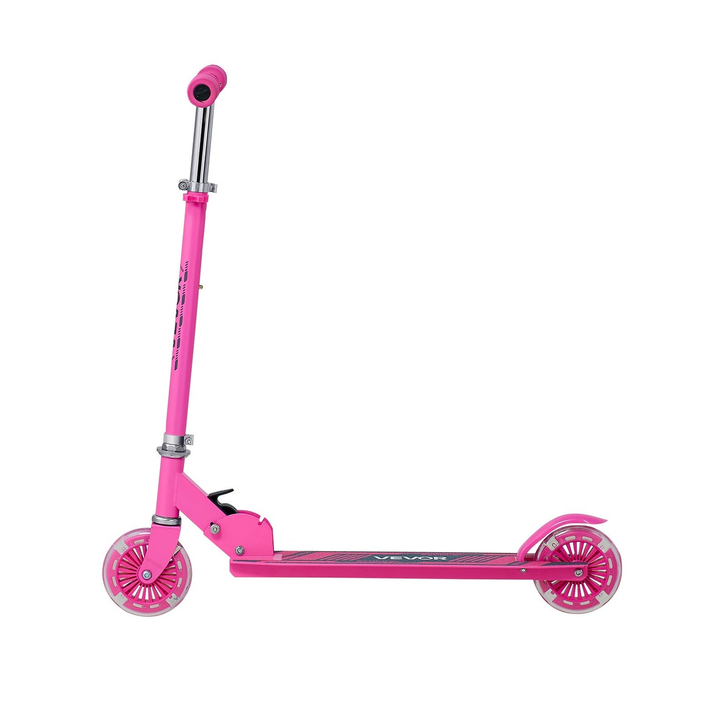Kick Scooter for Kids Ages 3+, 2-Wheel Toddler Scooter with Light-Up Wheels, Adjustable Height Handlebar, Wide Anti-Slip Deck, Foldable Lightweight Frame for Boys and Girls up to 49.9 kg, Pink