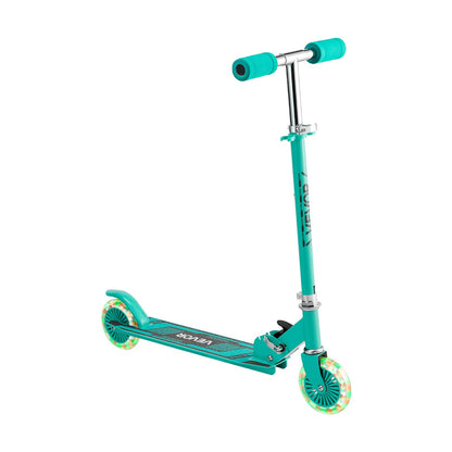 Kick Scooter for Kids Ages 3+, 2-Wheel Toddler Scooter with Light-Up Wheels, Adjustable Height Handlebar, Wide Anti-Slip Deck, Foldable Lightweight Frame for Boys and Girls up to 49.9 kg, Green