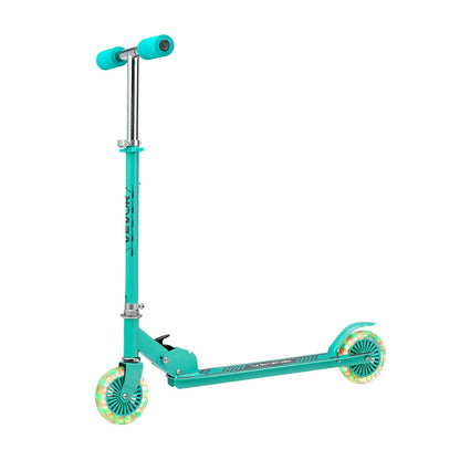 Kick Scooter for Kids Ages 3+, 2-Wheel Toddler Scooter with Light-Up Wheels, Adjustable Height Handlebar, Wide Anti-Slip Deck, Foldable Lightweight Frame for Boys and Girls up to 49.9 kg, Green
