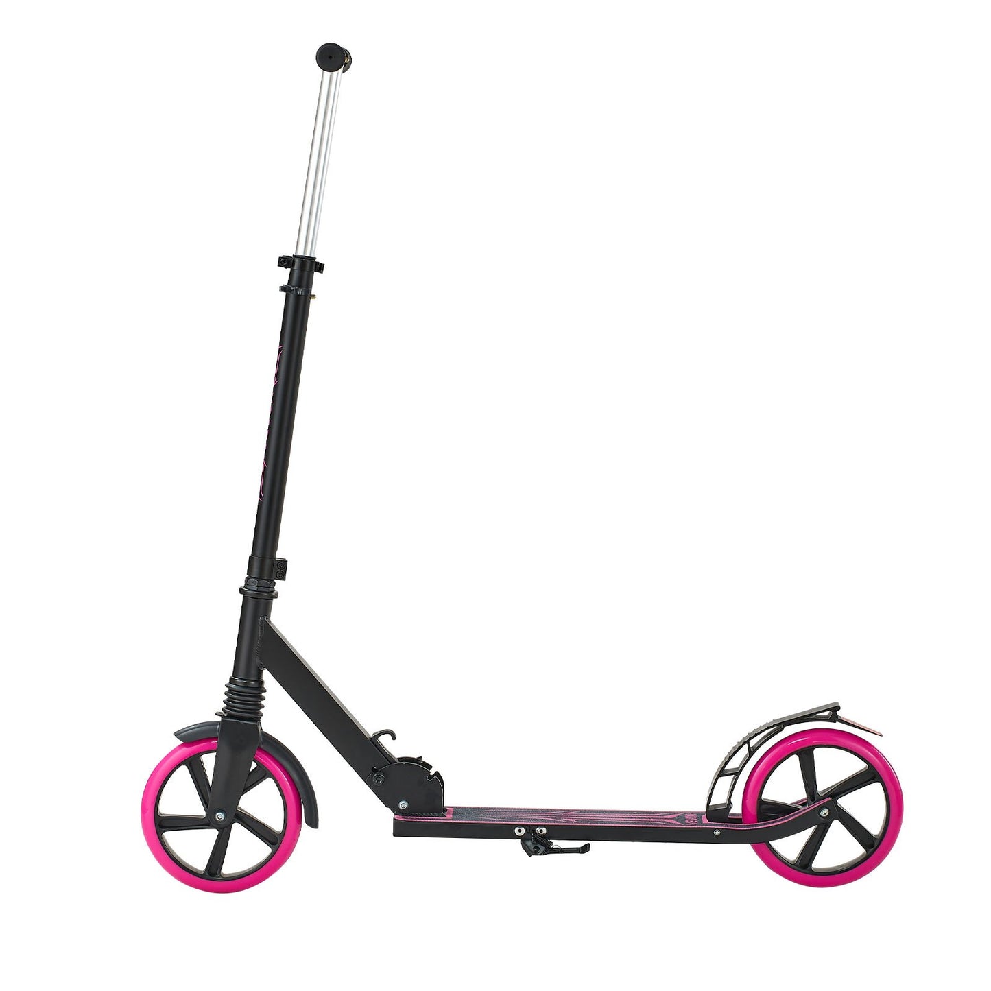 Kick Scooter for Kids Ages 8+, Teens & Adults, 2-Wheel Toddler Scooter with Adjustable Height Handlebar, Wide Anti-Slip Deck, Foldable Lightweight Frame for Boys and Girls up to 99.8 kg, Pink
