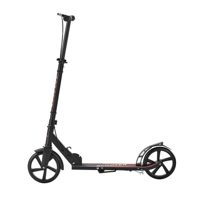 Kick Scooter for Kids Ages 8+, Teens & Adults, 2-Wheel Toddler Scooter with Height Adjustable Handlebar, Wide Anti-Slip Deck, Foldable Lightweight Frame for Boys & Girls up to 99.8 kg, Black