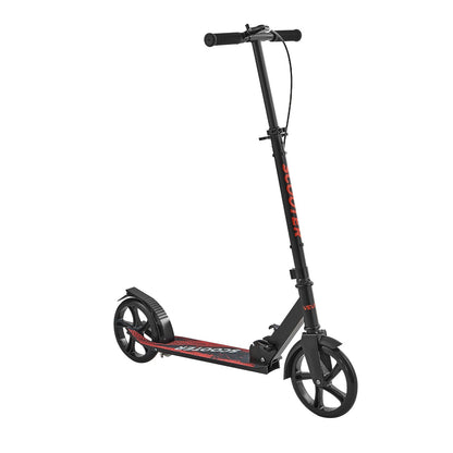 Kick Scooter for Kids Ages 8+, Teens & Adults, 2-Wheel Toddler Scooter with Height Adjustable Handlebar, Wide Anti-Slip Deck, Foldable Lightweight Frame for Boys & Girls up to 99.8 kg, Black