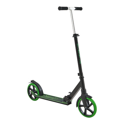 Kick Scooter for Kids Ages 8+, Teens & Adults, 2-Wheel Toddler Scooter with Adjustable Height Handlebar, Wide Anti-Slip Deck, Foldable Lightweight for Boys & Girls up to 99.8 kg, Black + Green