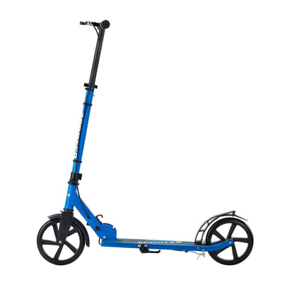 Kick Scooter for Kids Ages 8+, Teens & Adults, 2-Wheel Toddler Scooter with Height Adjustable Handlebar, Wide Anti-Slip Deck, Foldable Lightweight for Boys & Girls up to 99.8 kg, Black + Blue