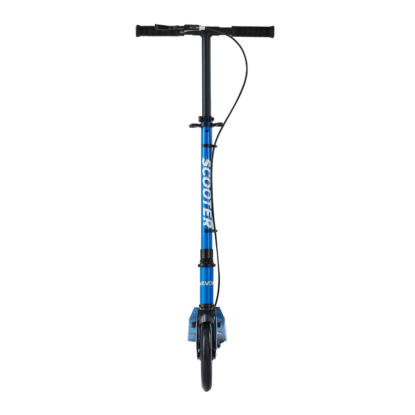 Kick Scooter for Kids Ages 8+, Teens & Adults, 2-Wheel Toddler Scooter with Height Adjustable Handlebar, Wide Anti-Slip Deck, Foldable Lightweight for Boys & Girls up to 99.8 kg, Black + Blue
