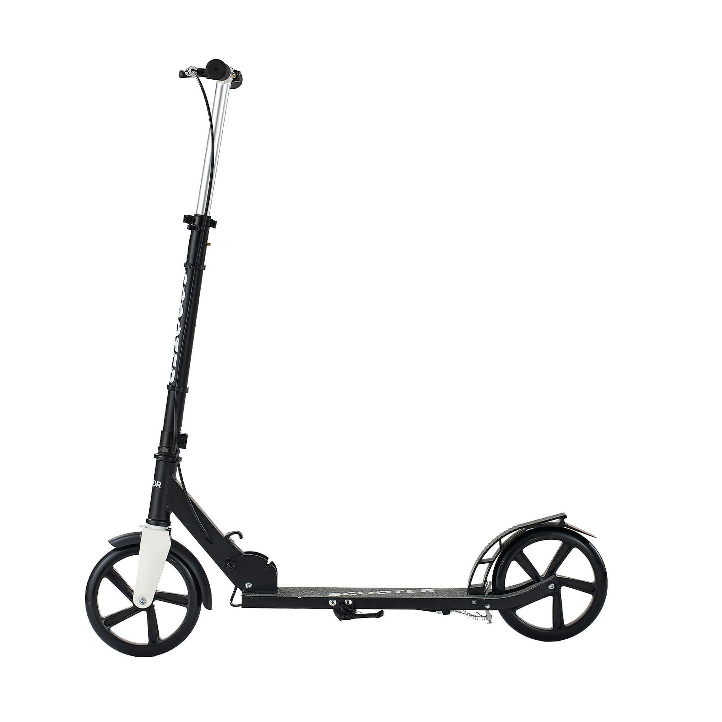 Kick Scooter for Kids Ages 8+, Teens & Adults, 2-Wheel Toddler Scooter with Adjustable Height Handlebar, Wide Anti-Slip Deck, Foldable Lightweight for Boys & Girls up to 99.8 kg, Black + Silver