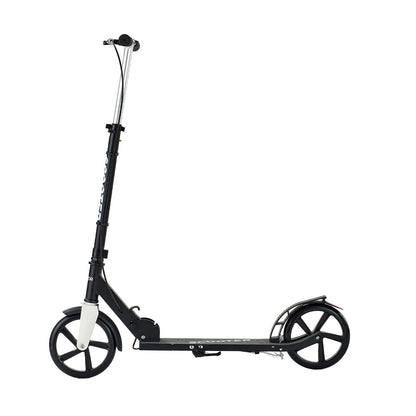 Kick Scooter for Kids Ages 8+, Teens & Adults, 2-Wheel Toddler Scooter with Adjustable Height Handlebar, Wide Anti-Slip Deck, Foldable Lightweight for Boys & Girls up to 99.8 kg, Black + Silver