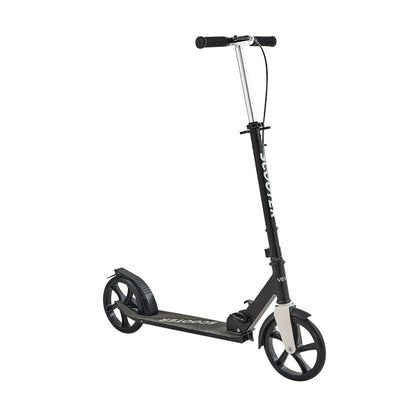 Kick Scooter for Kids Ages 8+, Teens & Adults, 2-Wheel Toddler Scooter with Adjustable Height Handlebar, Wide Anti-Slip Deck, Foldable Lightweight for Boys & Girls up to 99.8 kg, Black + Silver