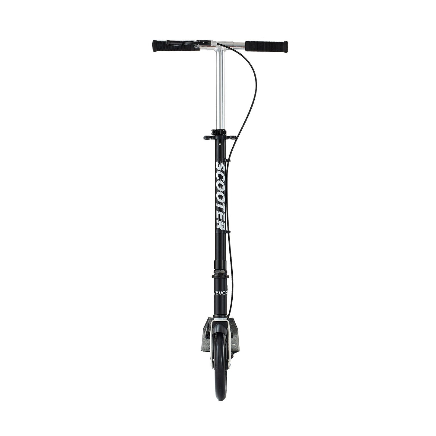 Kick Scooter for Kids Ages 8+, Teens & Adults, 2-Wheel Toddler Scooter with Adjustable Height Handlebar, Wide Anti-Slip Deck, Foldable Lightweight for Boys & Girls up to 99.8 kg, Black + Silver