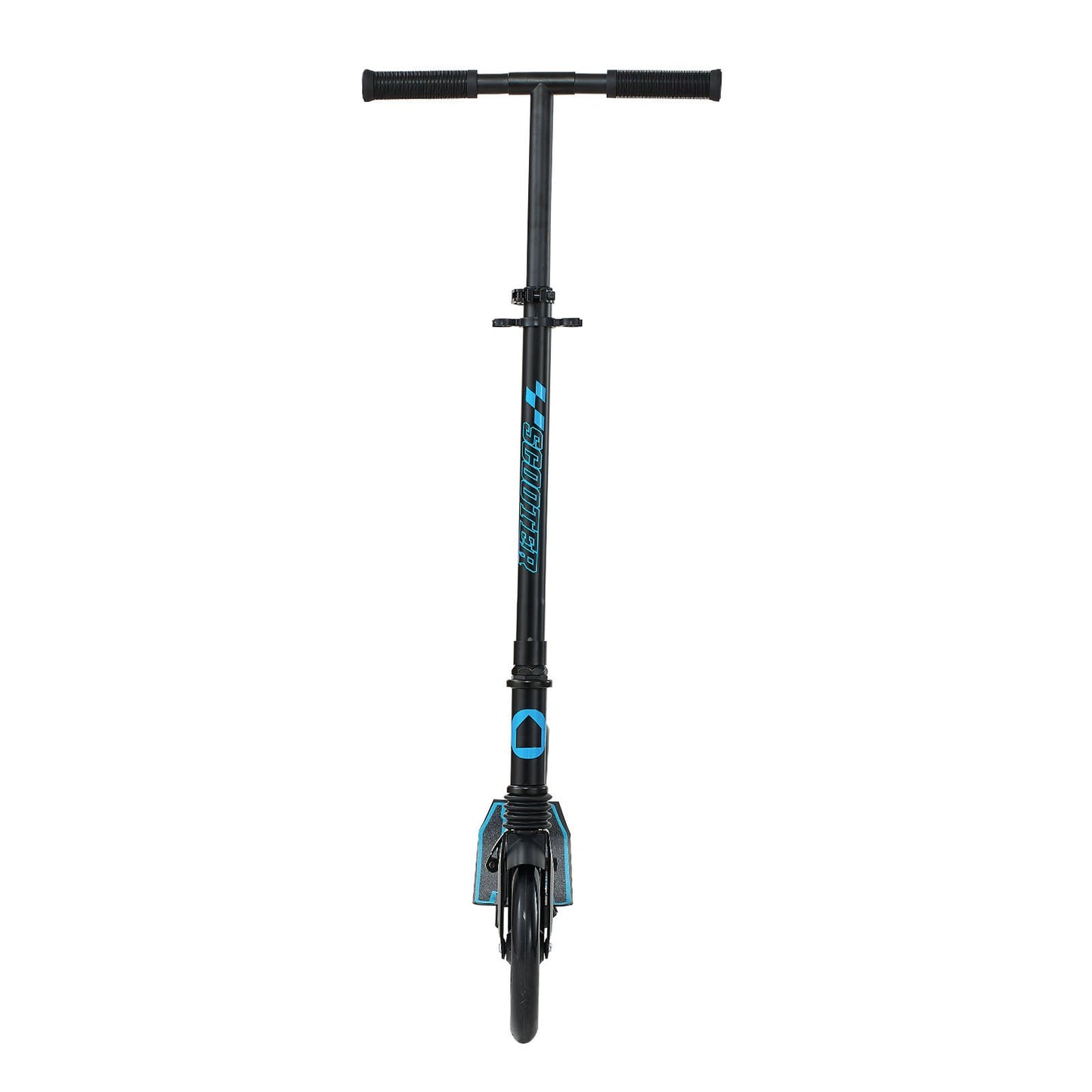 Kick Scooter for Kids Ages 8+, Teens & Adults, 2-Wheel Toddler Scooter with Adjustable Height Handlebar, Wide Anti-Slip Deck, Foldable Lightweight for Boys & Girls up to 99.8 kg, Black + Blue