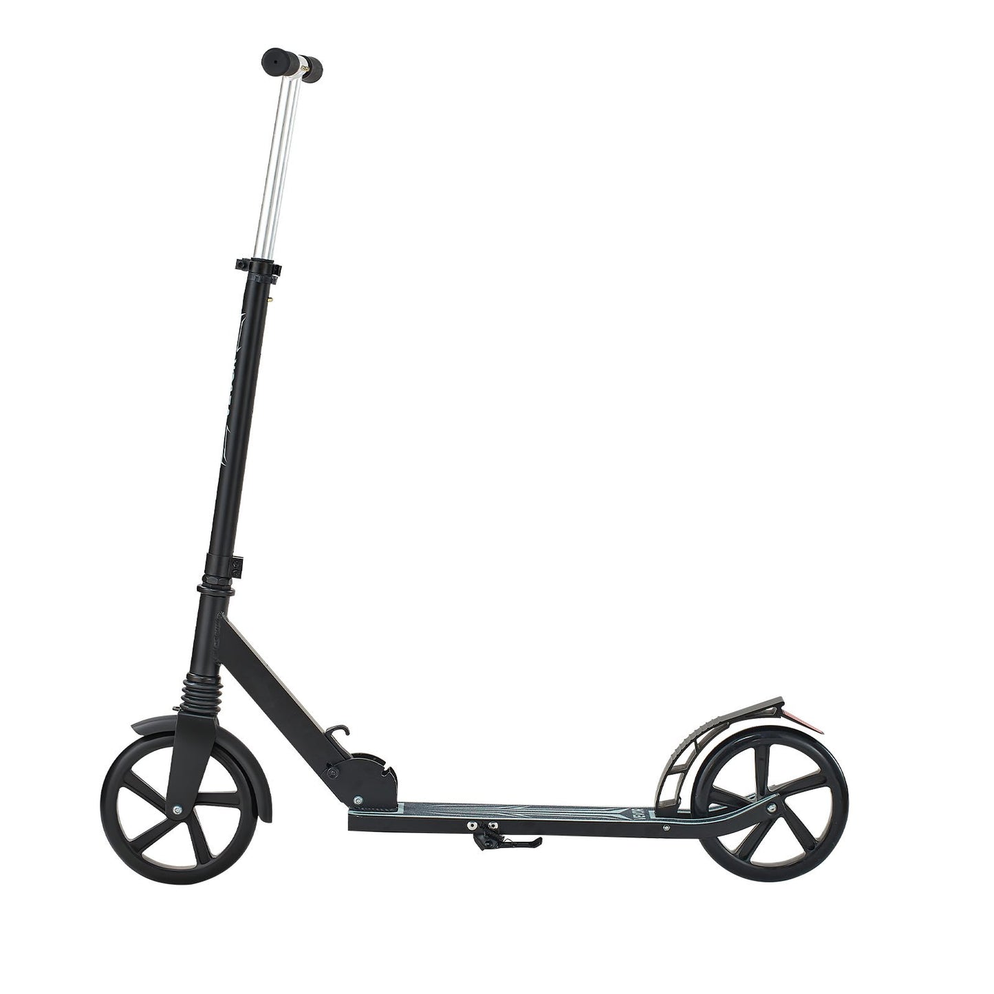 Kick Scooter for Kids Ages 8+, Teens & Adults, 2-Wheel Toddler Scooter with Adjustable Height Handlebar, Wide Anti-Slip Deck, Foldable Lightweight Frame for Boys & Girls up to 99.8 kg, Black