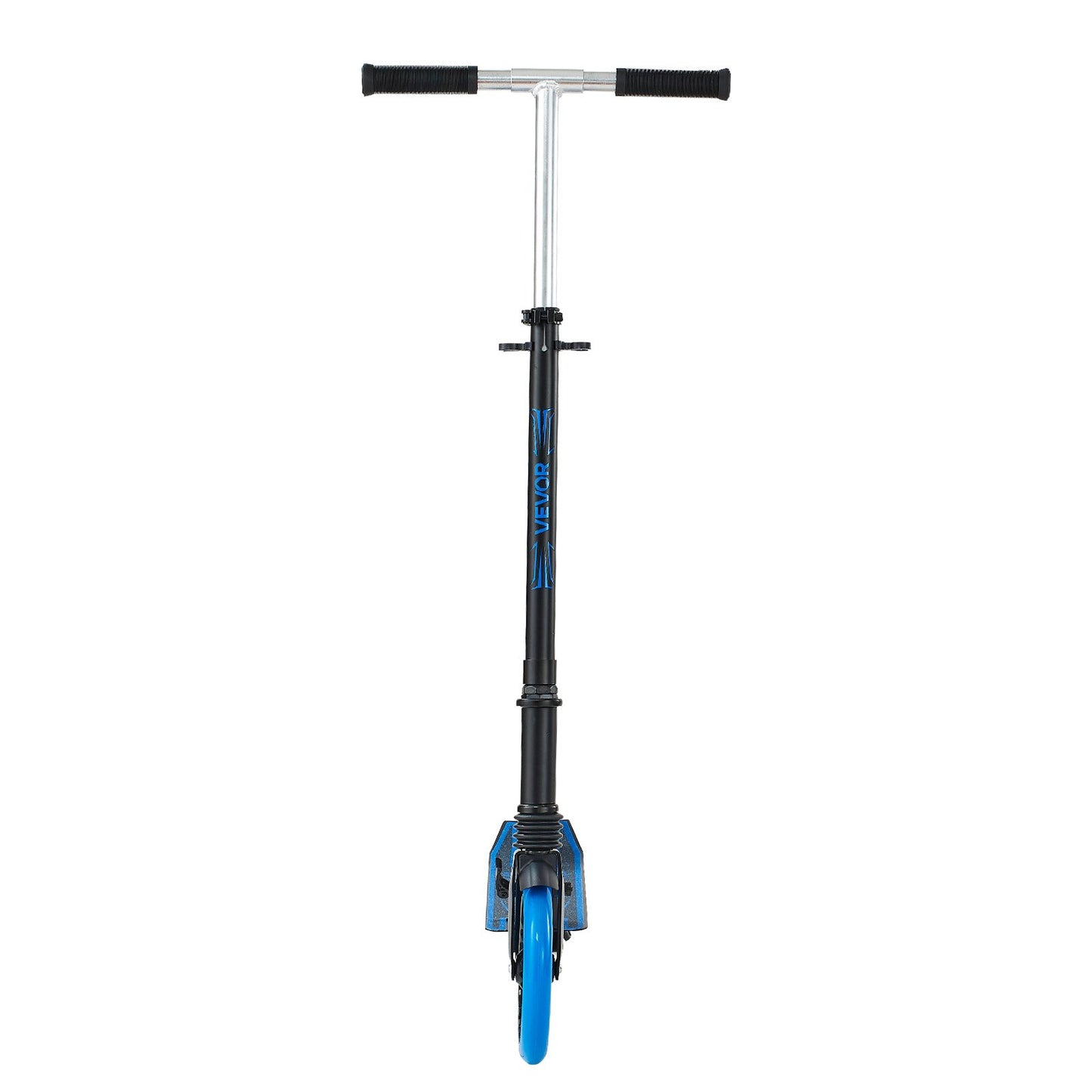 Kick Scooter for Kids Ages 8+, Teens & Adults, 2-Wheel Toddler Scooter with Adjustable Height Handlebar, Wide Anti-Slip Deck, Foldable Lightweight Frame for Boys and Girls up to 99.8 kg, Blue + Black