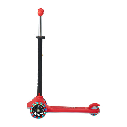 Kick Scooter for Kids Ages 3+, 3-Wheel Toddler Scooter with Light-Up Wheels, Adjustable Height Handlebar, Wide Anti-Slip Deck, Lightweight Aluminum Frame for Boys and Girls up to 74.8 kg, Red
