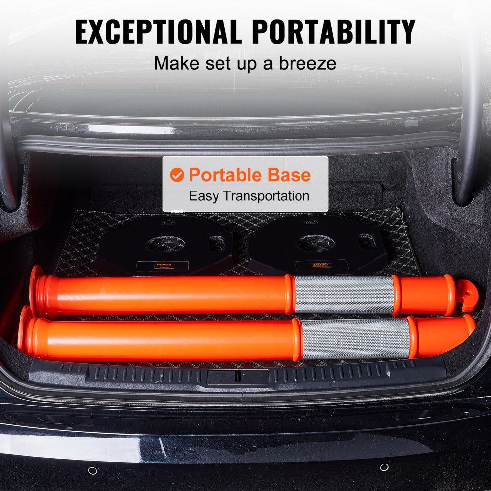 2 PCs Traffic Delineator Post Cones with Base for Traffic Control Warning