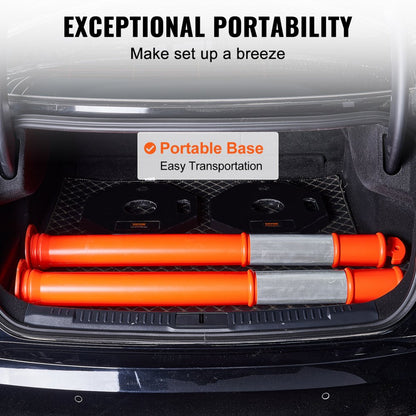 2 PCs Traffic Delineator Post Cones with Base for Traffic Control Warning