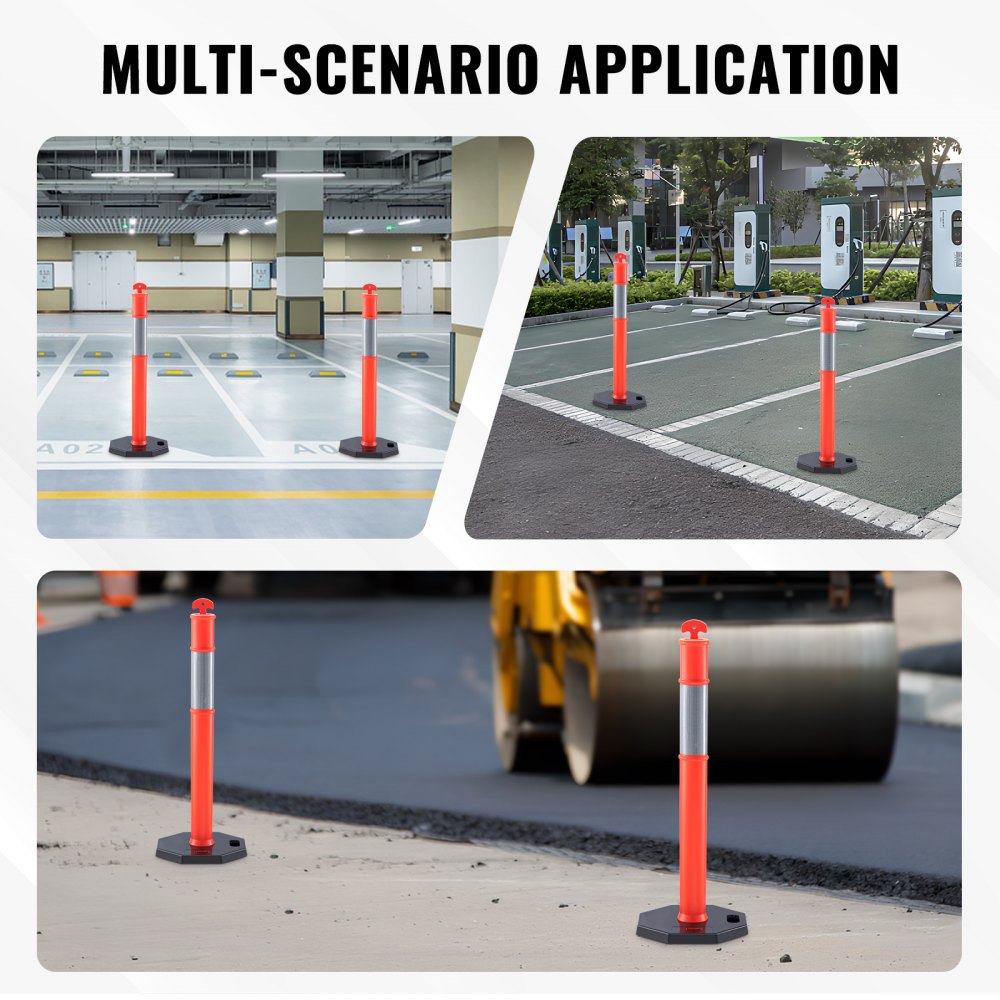 2 PCs Traffic Delineator Post Cones with Base for Traffic Control Warning