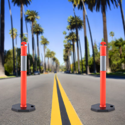 2 PCs Traffic Delineator Post Cones with Base for Traffic Control Warning