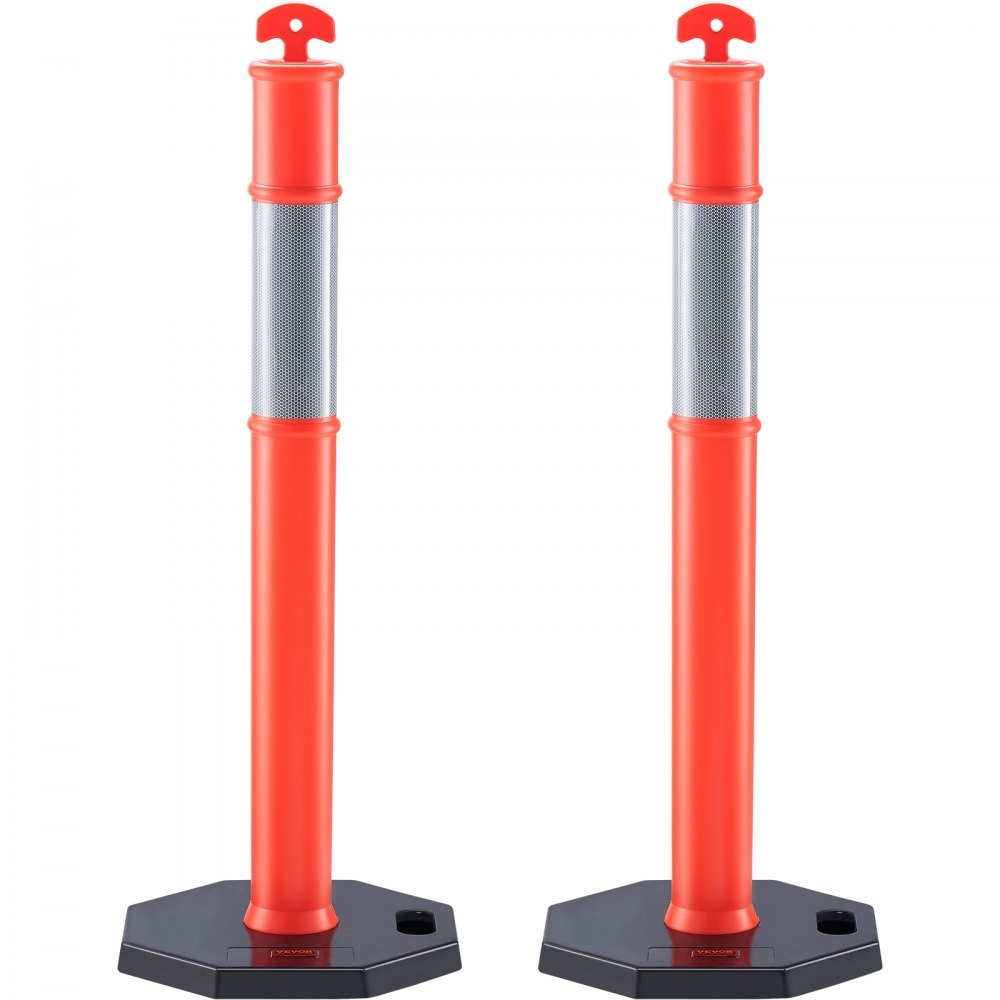 2 PCs Traffic Delineator Post Cones with Base for Traffic Control Warning
