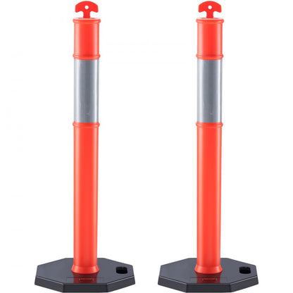 2 PCs Traffic Delineator Post Cones with Base for Traffic Control Warning