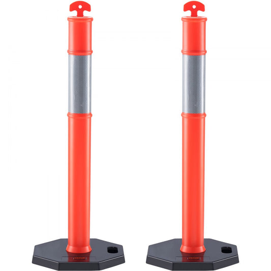 2 PCs Traffic Delineator Post Cones with Base for Traffic Control Warning