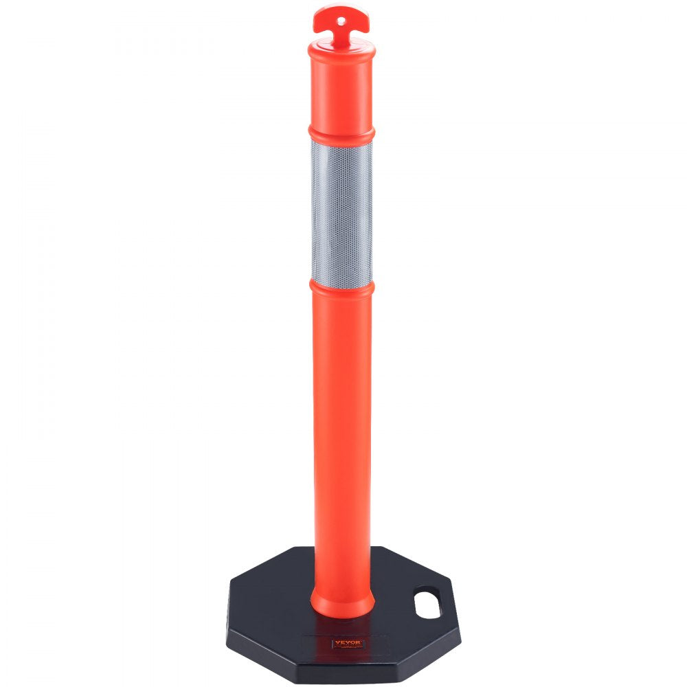 2 PCs Traffic Delineator Post Cones with Base for Traffic Control Warning