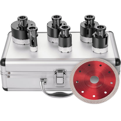 6-Piece Diamond Hole Saw Set for Tile, Ceramic, Porcelain, Marble (20-68mm)