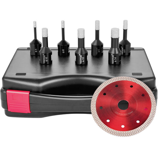 VEVOR Diamond Drill Bits 7PCS Diamond Hole Saw 6/6/8/8/10/12/14mm Tile Hole Saw