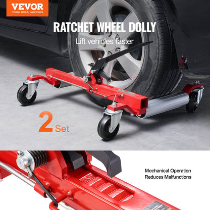 VEVOR Wheel Dolly Heavy Duty Vehicle Positioning Tire Car Lifter 1500Lbs 2 Pack