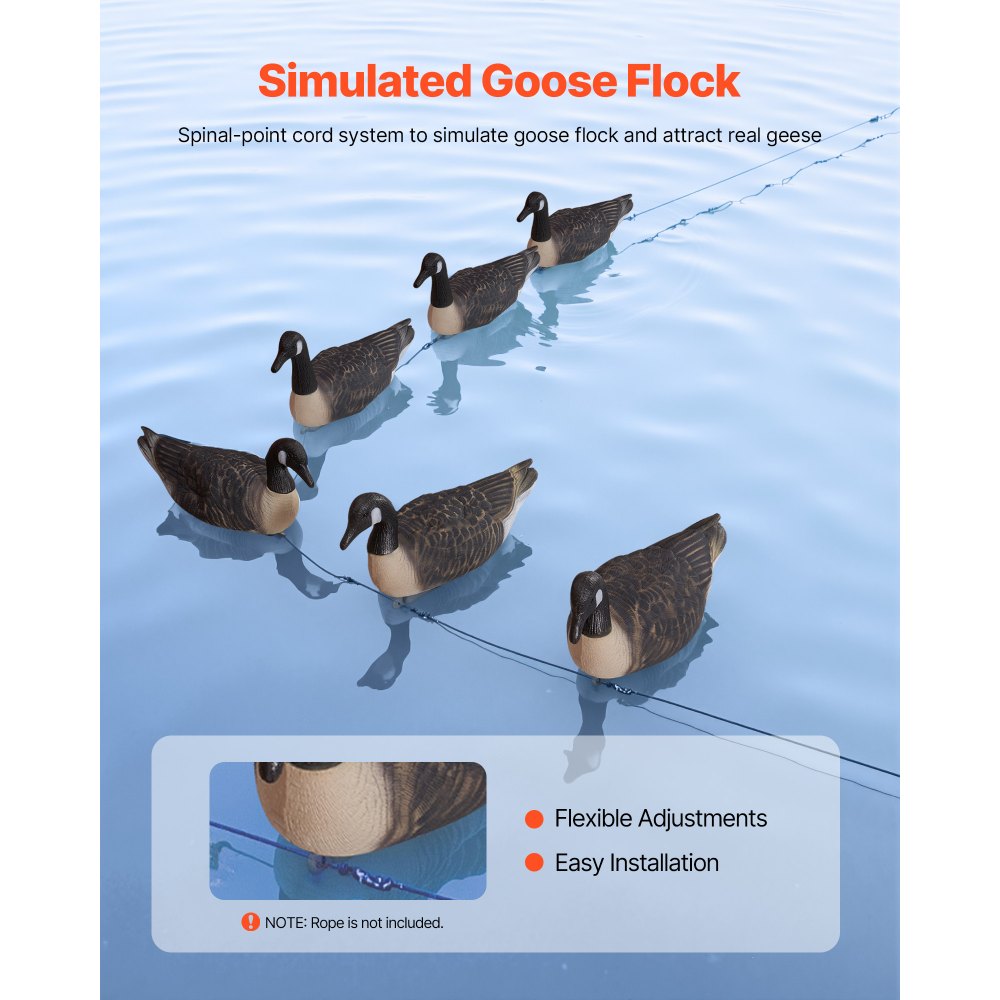 VEVOR Canada Goose Decoy Outdoor Goose Floater with Ultra Realistic Paint 6-Pack