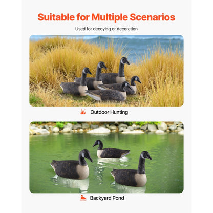VEVOR Canada Goose Decoy Outdoor Goose Floater with Ultra Realistic Paint 6-Pack