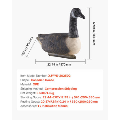VEVOR Canada Goose Decoy Outdoor Goose Floater with Ultra Realistic Paint 6-Pack